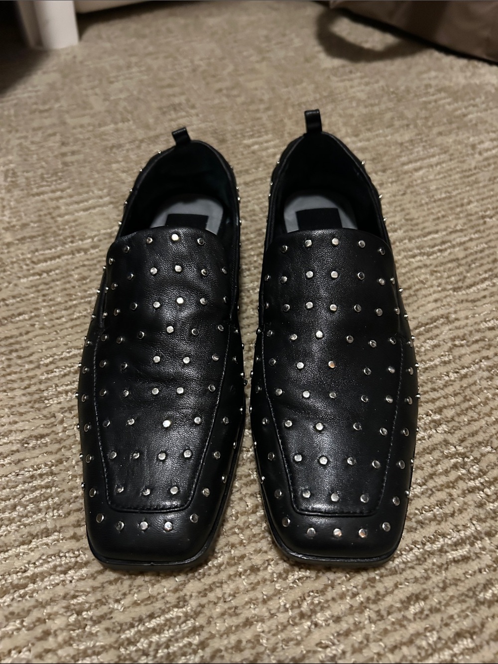 Women’s Dolce Vita black studded Slip-On Dress Loafers - Size 8.5